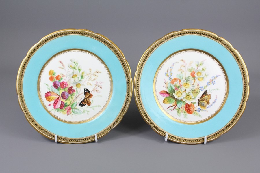 Two Hand-painted Cabinet Plates