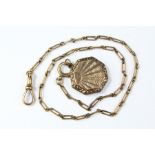 A 9ct Gold Shell Locket on Chain