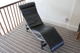 A Vintage Chrome and Leather Recliner