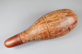 Circa 1930's Francisco Gardenas Hand-carved Peruvian Gourd