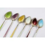 A Set of Six Silver Demi-Tasse Spoons