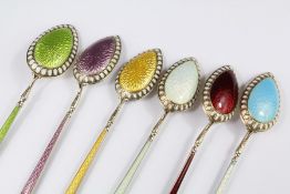 A Set of Six Silver Demi-Tasse Spoons