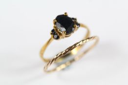 A 9ct Gold and Sapphire Ring