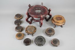 A Collection of Chinese Hardwood and Rosewood Stands