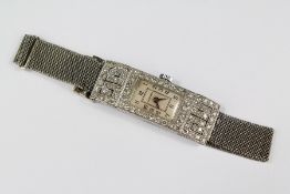 Cartier Art Deco 18ct Gold and Diamond Cocktail Watch