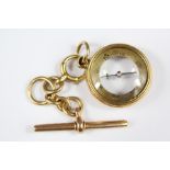 A 18ct Gold Encased Compass and Fob