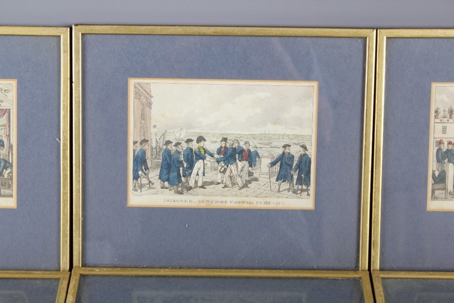 After Charles Williams -Ten Hand-coloured Naval Caricature Prints - Image 2 of 3