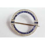 An Art Deco Sapphire and Diamond Brooch