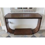 An Art Deco Rosewood Veneer Console Table