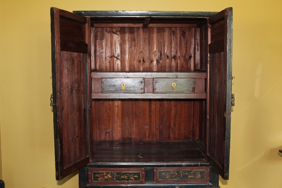 A Large Chinese Marriage Cupboard - Image 7 of 7