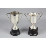 Two Silver Twin-Handled Trophy's