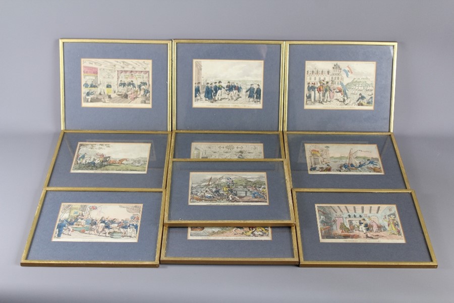 After Charles Williams -Ten Hand-coloured Naval Caricature Prints