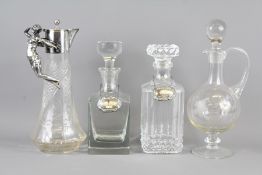 Three Antique Cut-Glass Decanters