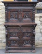 A Heavy Jacobean-Style Oak Court Cupboard