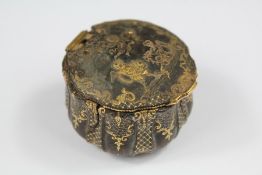 Antique Continent Tortoiseshell and 14/15ct Gold Trinket Box