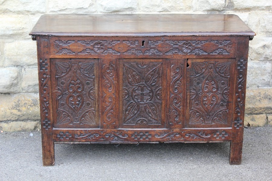 A Heavy Antique Oak Coffer