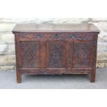 A Heavy Antique Oak Coffer