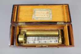 A Late 19th Century Rosewood Cased Mechanical Music Box