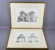 Four Chinese Architectural Prints