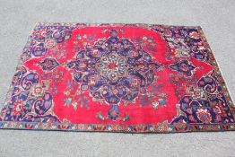 An Antique Zanjan Red/Blue Carpet