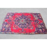 An Antique Zanjan Red/Blue Carpet