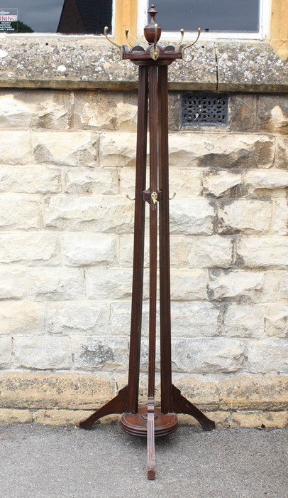 An Arts and Crafts Oak Coat and Hat Stand