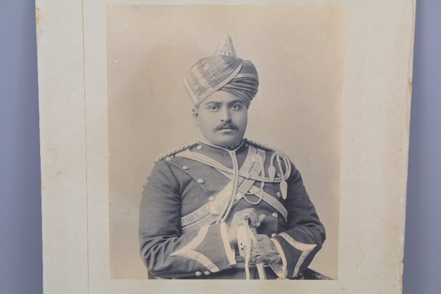 A Black and White Photograph of an Indian Officer - Image 2 of 3