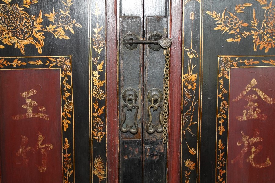 A Large Chinese Marriage Cupboard - Image 6 of 7