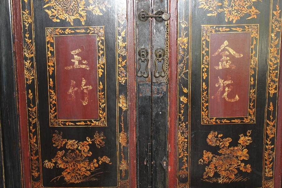 A Large Chinese Marriage Cupboard - Image 4 of 7