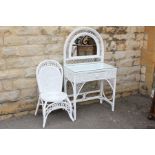 A White Wicker Dressing Table