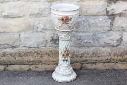 A Hand-painted Staffordshire Plant Stand