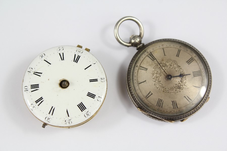 A Lady's Antique Continental Silver Pocket Watch
