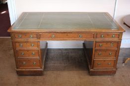 An Edwardian Oak Twin Pedestal Partners Desk