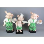 Three Vintage Figures of Pigs