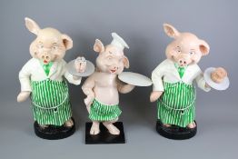 Three Vintage Figures of Pigs