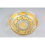 A Fine 19th Century Bohemian Crystal and Gilded Floral Bowl