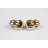A Pair of Italian 18ct White and Yellow Gold Earrings