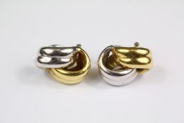 A Pair of Italian 18ct White and Yellow Gold Earrings