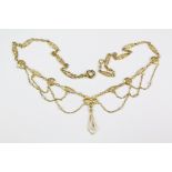 A Fine 9ct Yellow Gold and Seed Pearl Necklace