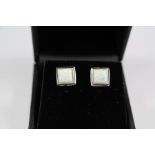 A Pair of Silver and Opal Stud Earrings