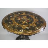 A Papier Mache and Ebony Occasional Table