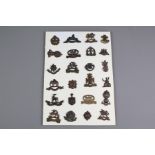 A Carded Display of Twenty Officers Collar Badges