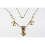 Art Nouveau Gold and Gem-set Necklace
