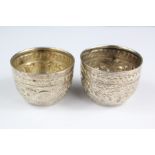 A Pair of Victorian Circular Silver Salts