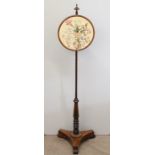 A Regency Rosewood Pole Firescreen