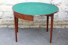 Antique Victorian Mahogany Demi-Lune Card Table