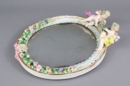 A Sitzendorf Oval Mirror