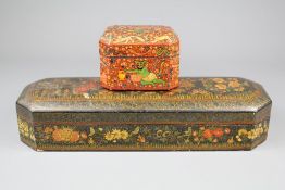 Two Kajar Persian Lacquer Boxes