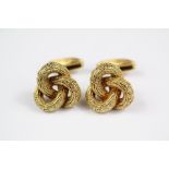 A Pair of 18ct Gold Gentleman's Continental Yellow Gold Knot Cufflinks