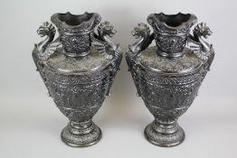 A Pair of Bohemian Wilhelm Schiller Vases